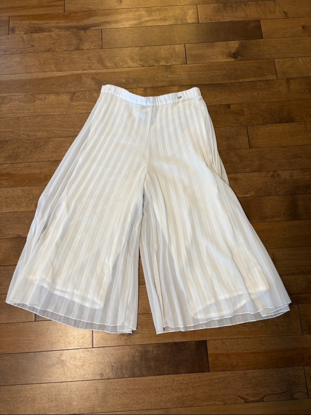 Mayoral White Elastic Waist Wide-Leg Palazzos Trousers